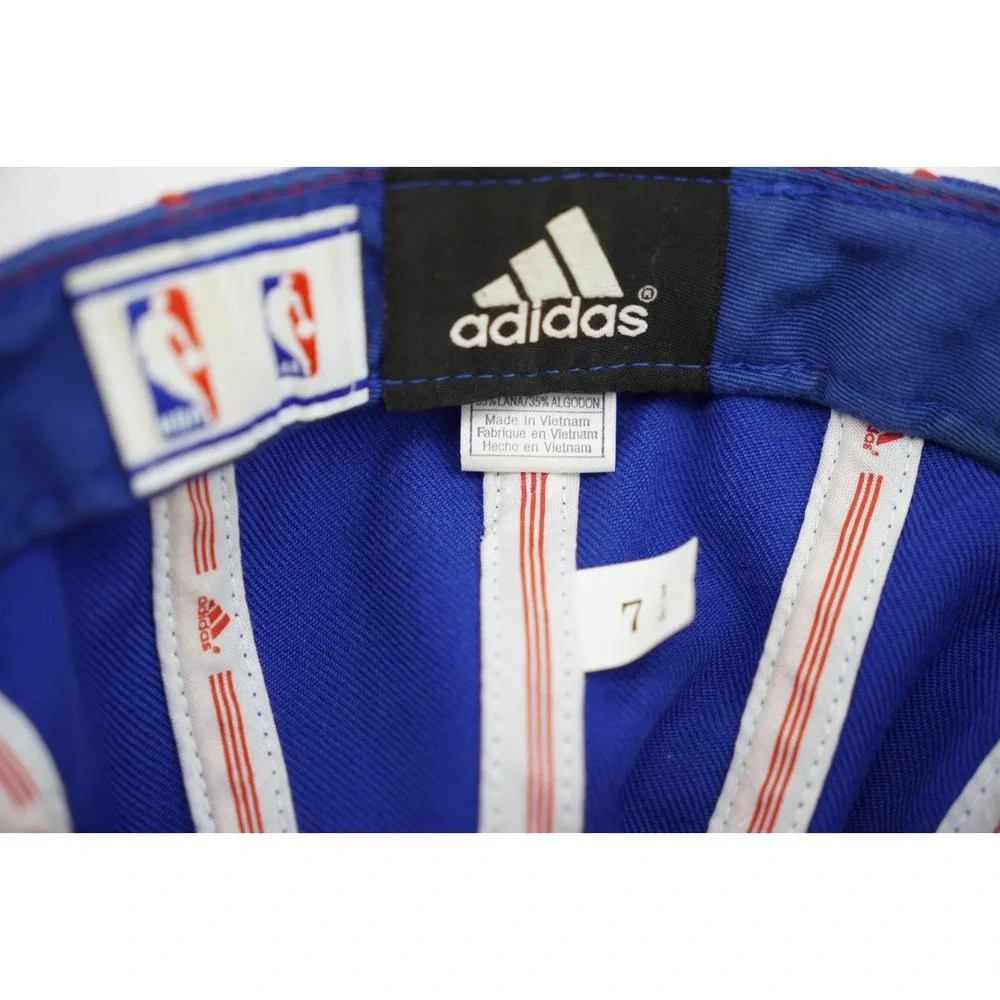 Vintage Red Blue Piping Adidas NBA Logoman Hat Cap‎ Size 7 1/4 Rare VGC